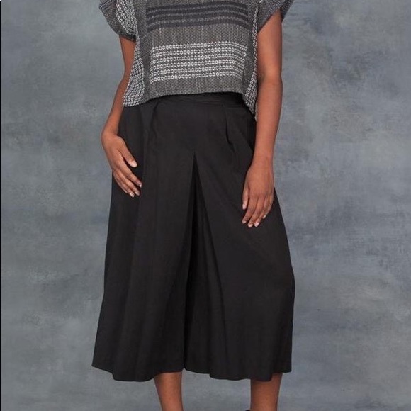 Apiece Apart Baja Tie Waist Wide Leg Culotte Pants black womens size 2 - Picture 16 of 16